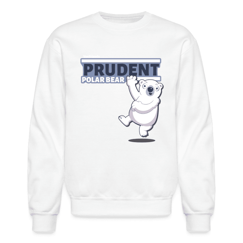 Prudent Polar Bear Character Comfort Adult Crewneck Sweatshirt - white