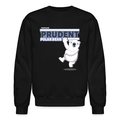 Prudent Polar Bear Character Comfort Adult Crewneck Sweatshirt - black