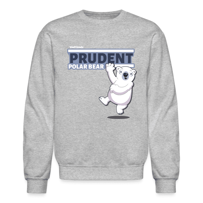 Prudent Polar Bear Character Comfort Adult Crewneck Sweatshirt - heather gray