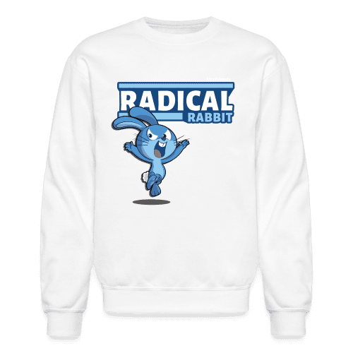 Radical Rabbit Character Comfort Adult Crewneck Sweatshirt - white