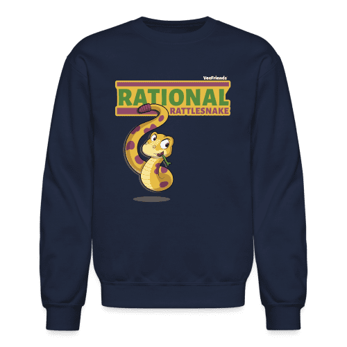 Rational Rattlesnake Character Comfort Adult Crewneck Sweatshirt - navy