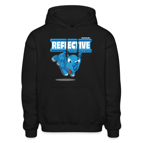 Reflective Rhinoceros Character Comfort Adult Hoodie - black