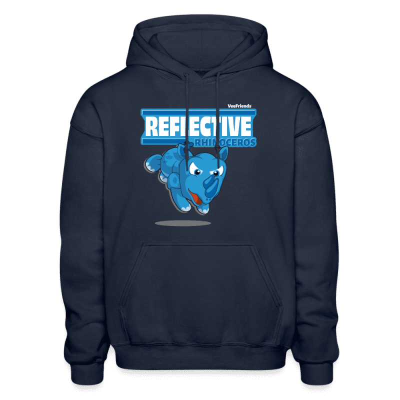 Reflective Rhinoceros Character Comfort Adult Hoodie - navy