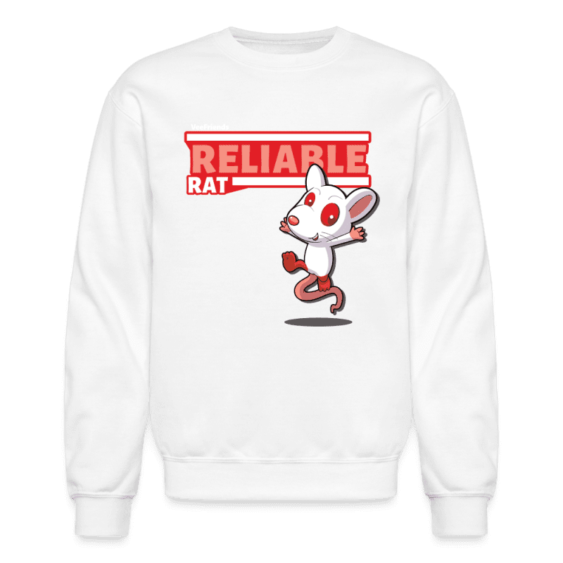 Reliable Rat Character Comfort Adult Crewneck Sweatshirt - white