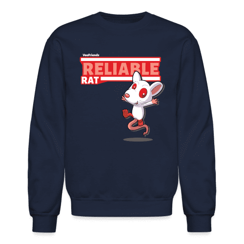 Reliable Rat Character Comfort Adult Crewneck Sweatshirt - navy