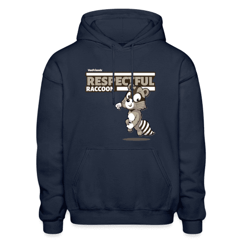 Respectful Racoon Character Comfort Adult Hoodie - navy