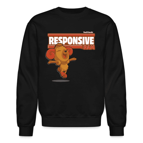 Responsive Ram Character Comfort Adult Crewneck Sweatshirt - black