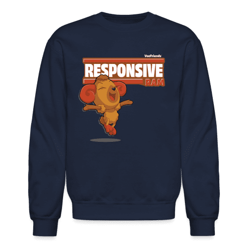 Responsive Ram Character Comfort Adult Crewneck Sweatshirt - navy