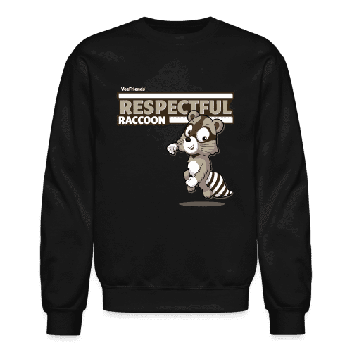 Respectful Racoon Character Comfort Adult Crewneck Sweatshirt - black