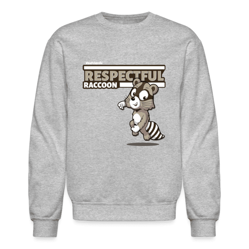 Respectful Racoon Character Comfort Adult Crewneck Sweatshirt - heather gray