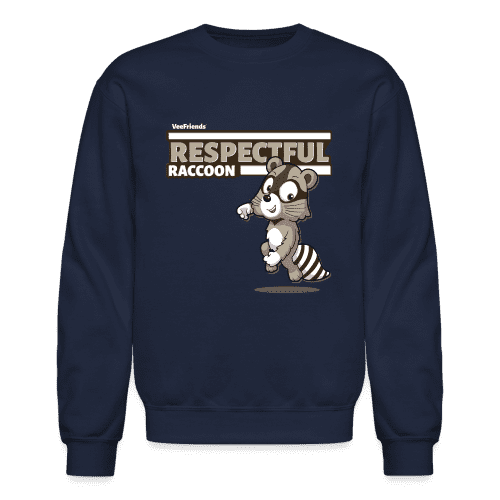 Respectful Racoon Character Comfort Adult Crewneck Sweatshirt - navy