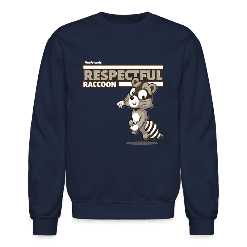 Respectful Racoon Character Comfort Adult Crewneck Sweatshirt - navy