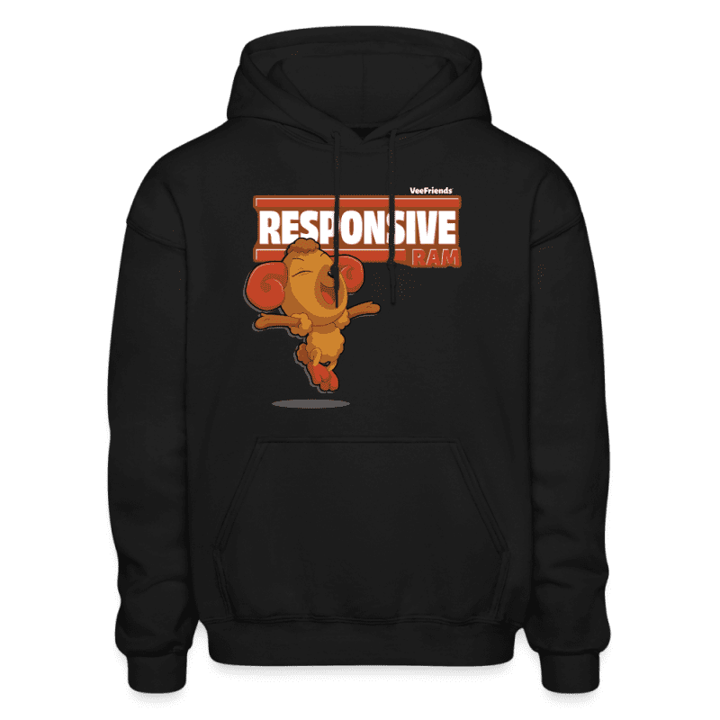 Responsive Ram Character Comfort Adult Hoodie - black