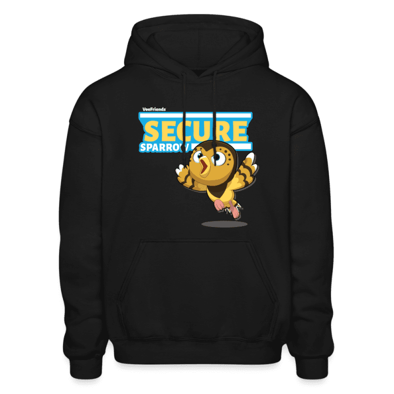 Secure Sparrow Character Comfort Adult Hoodie - black