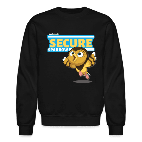 Secure Sparrow Character Comfort Adult Crewneck Sweatshirt - black