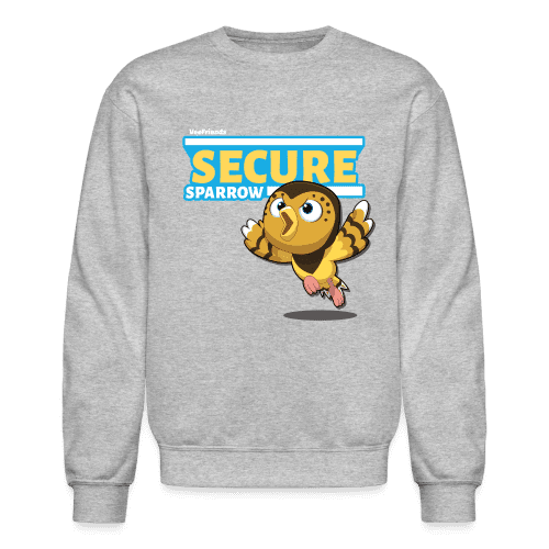 Secure Sparrow Character Comfort Adult Crewneck Sweatshirt - heather gray