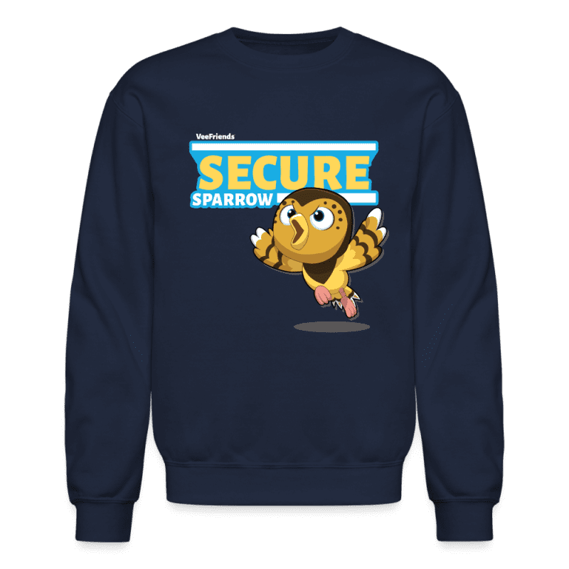 Secure Sparrow Character Comfort Adult Crewneck Sweatshirt - navy