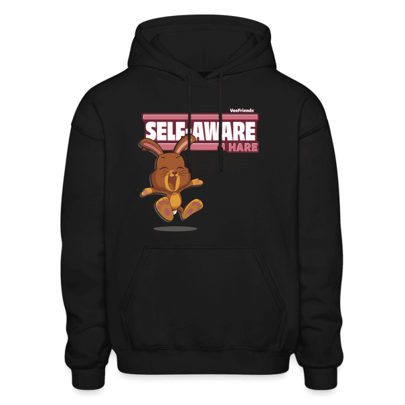 Self-Aware Hare Character Comfort Adult Hoodie - black