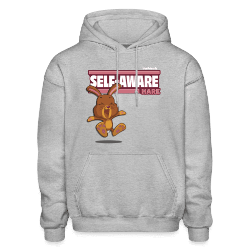 Self-Aware Hare Character Comfort Adult Hoodie - heather gray