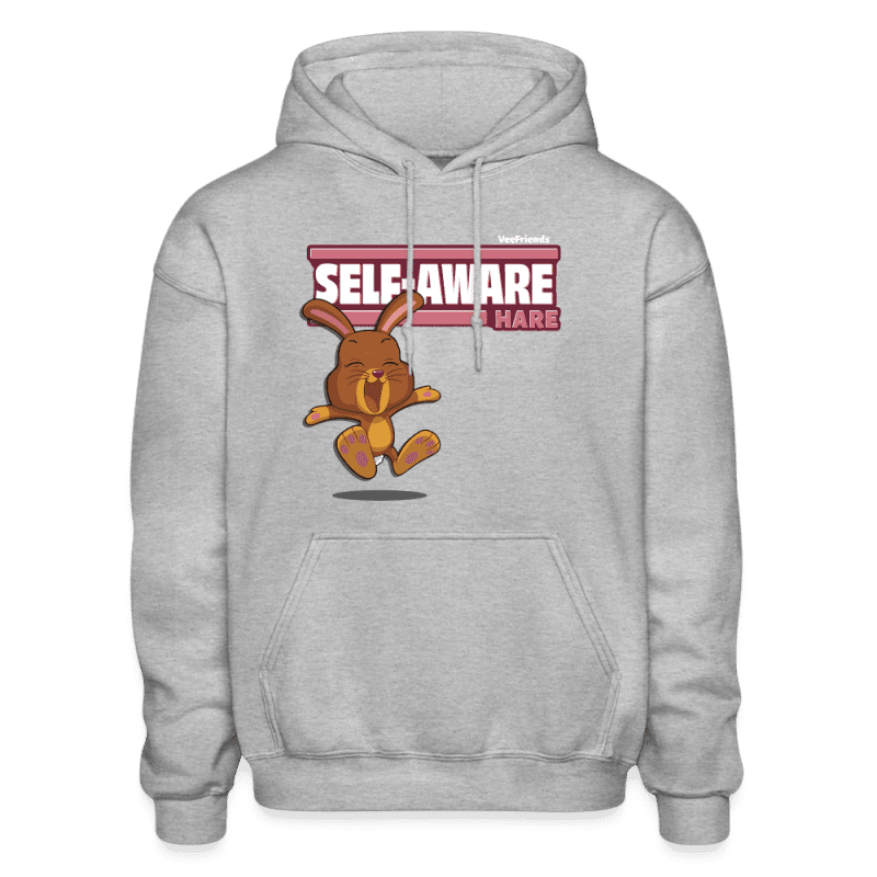 Self-Aware Hare Character Comfort Adult Hoodie - heather gray