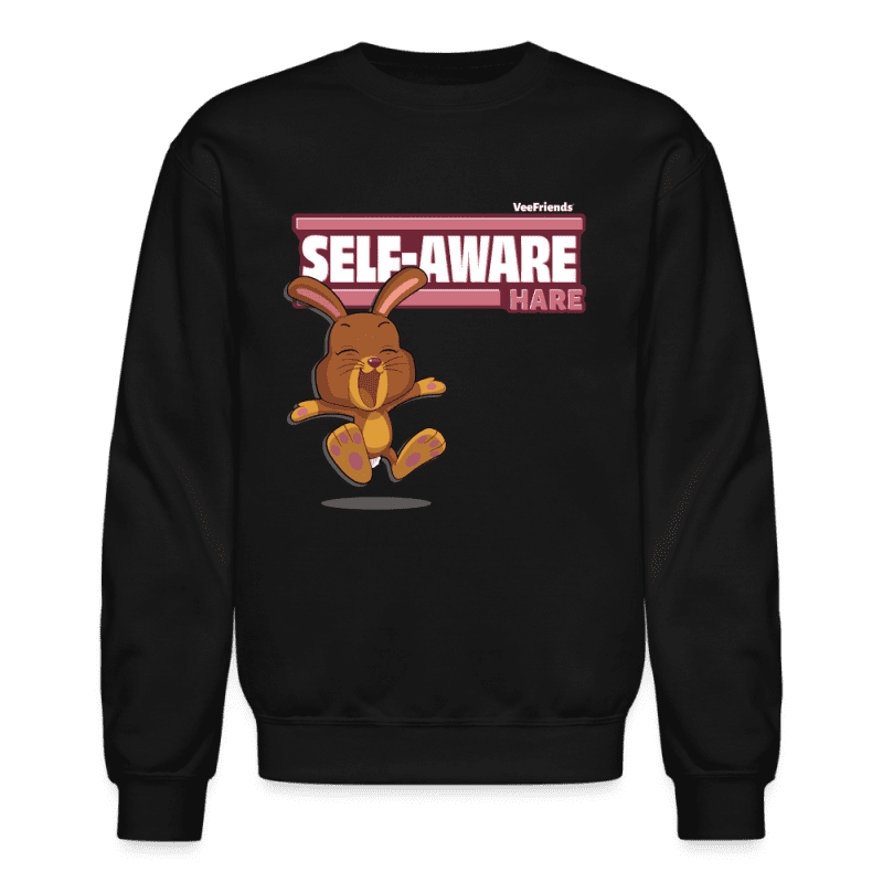 Self-Aware Hare Character Comfort Adult Crewneck Sweatshirt - black