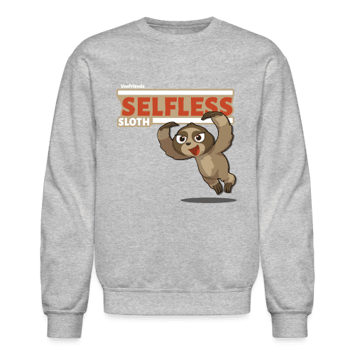 Selfless Sloth Character Comfort Adult Crewneck Sweatshirt - heather gray