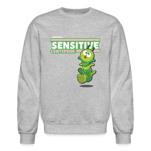 Sensitive Centipede Character Comfort Adult Crewneck Sweatshirt - heather gray