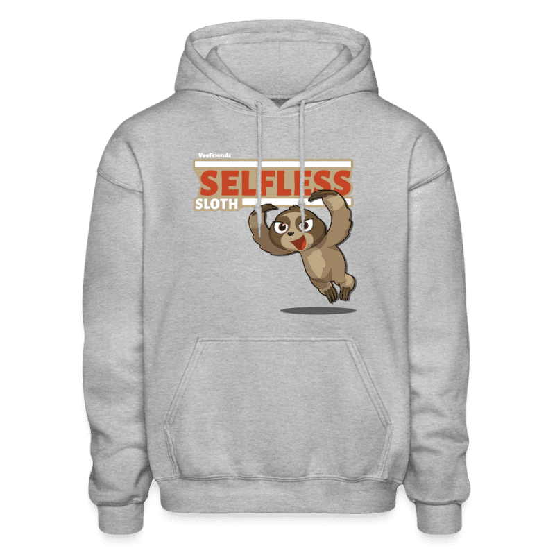 Selfless Sloth Character Comfort Adult Hoodie - heather gray