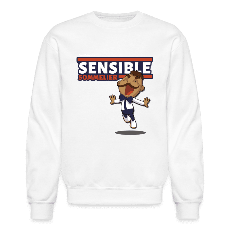 Sensible Sommelier Character Comfort Adult Crewneck Sweatshirt - white