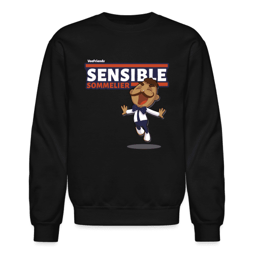 Sensible Sommelier Character Comfort Adult Crewneck Sweatshirt - black