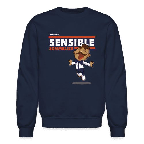 Sensible Sommelier Character Comfort Adult Crewneck Sweatshirt - navy