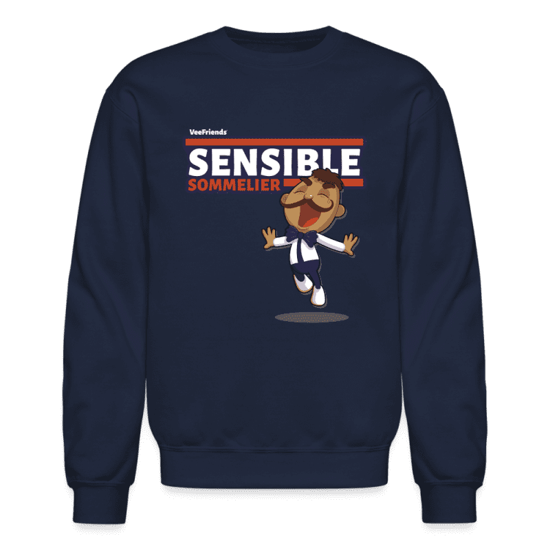 Sensible Sommelier Character Comfort Adult Crewneck Sweatshirt - navy