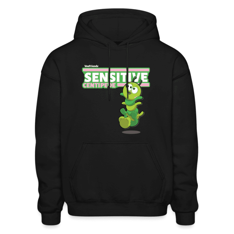 Sensitive Centipede Character Comfort Adult Hoodie - black