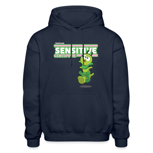 Sensitive Centipede Character Comfort Adult Hoodie - navy