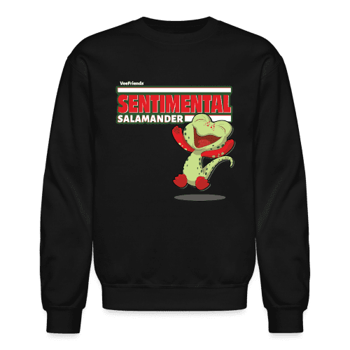 Sentimental Salamander Character Comfort Adult Crewneck Sweatshirt - black