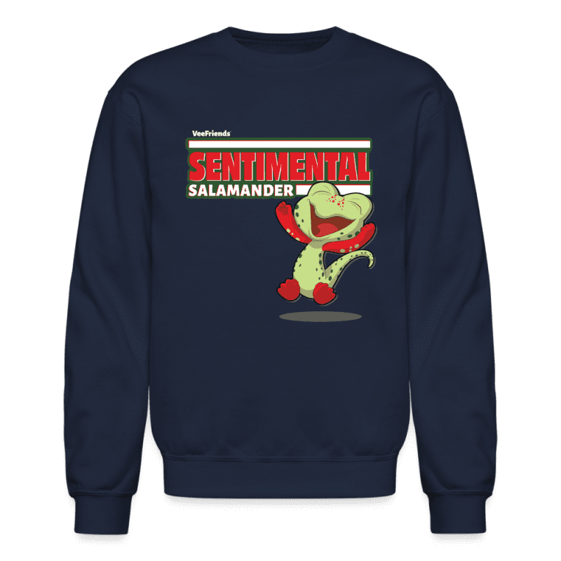 Sentimental Salamander Character Comfort Adult Crewneck Sweatshirt - navy