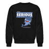 Serious Sperm Whale Character Comfort Adult Crewneck Sweatshirt - black