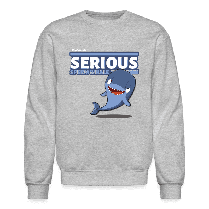 Serious Sperm Whale Character Comfort Adult Crewneck Sweatshirt - heather gray