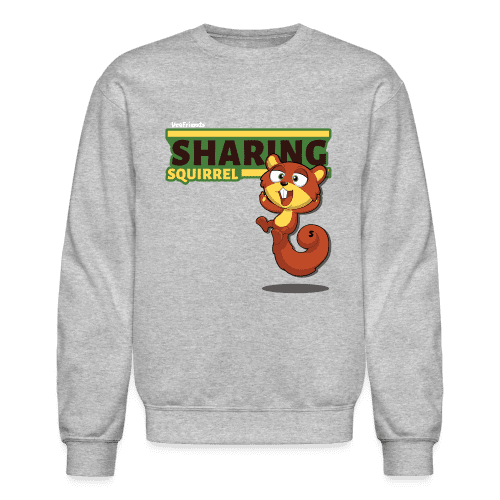 Sharing Squirrel Character Comfort Adult Crewneck Sweatshirt - heather gray