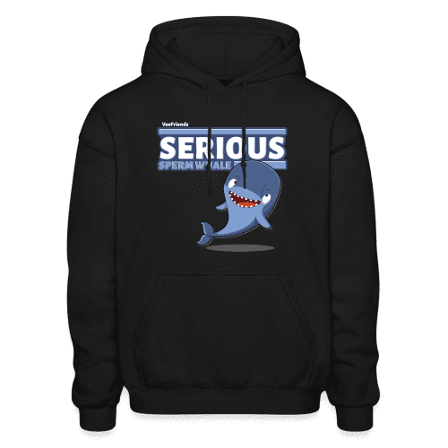 Serious Sperm Whale Character Comfort Adult Hoodie - black