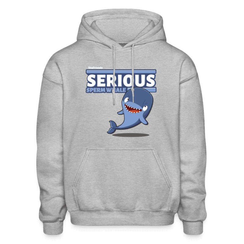 Serious Sperm Whale Character Comfort Adult Hoodie - heather gray