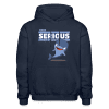 Serious Sperm Whale Character Comfort Adult Hoodie - navy