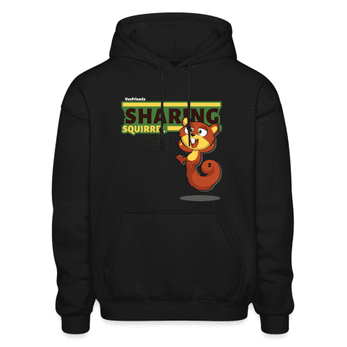 Sharing Squirrel Character Comfort Adult Hoodie - black