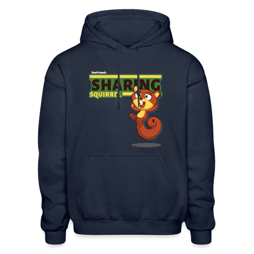 Sharing Squirrel Character Comfort Adult Hoodie - navy