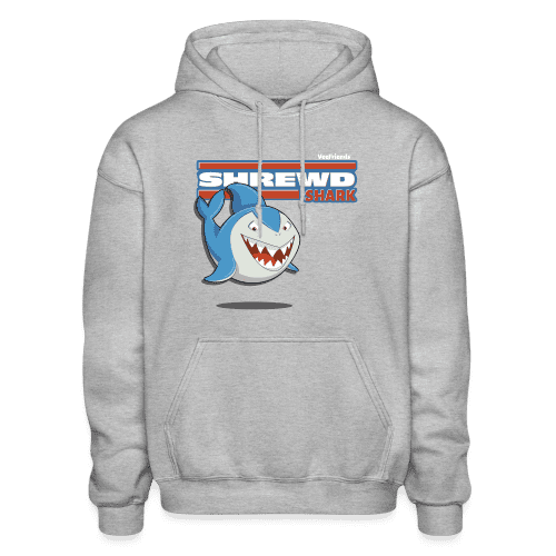 Shrewd Shark Character Comfort Adult Hoodie - heather gray