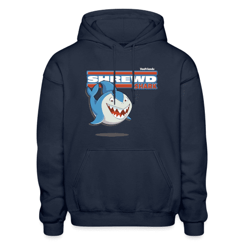 Shrewd Shark Character Comfort Adult Hoodie - navy