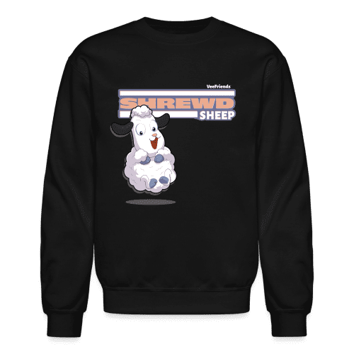 Shrewd Sheep Character Comfort Adult Crewneck Sweatshirt - black