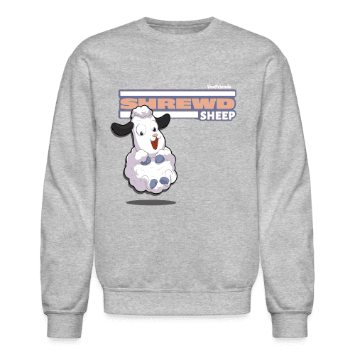 Shrewd Sheep Character Comfort Adult Crewneck Sweatshirt - heather gray