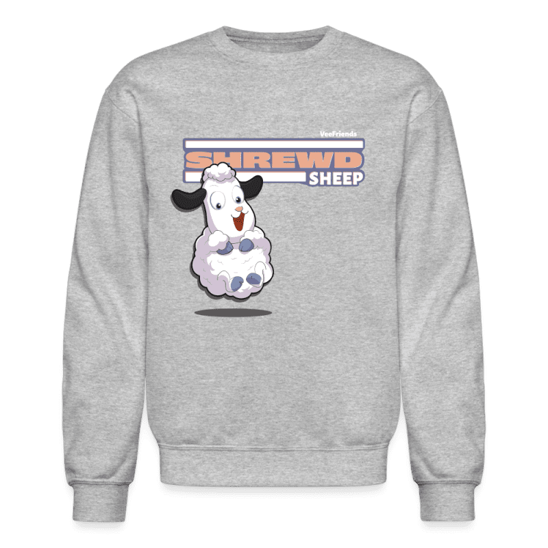 Shrewd Sheep Character Comfort Adult Crewneck Sweatshirt - heather gray