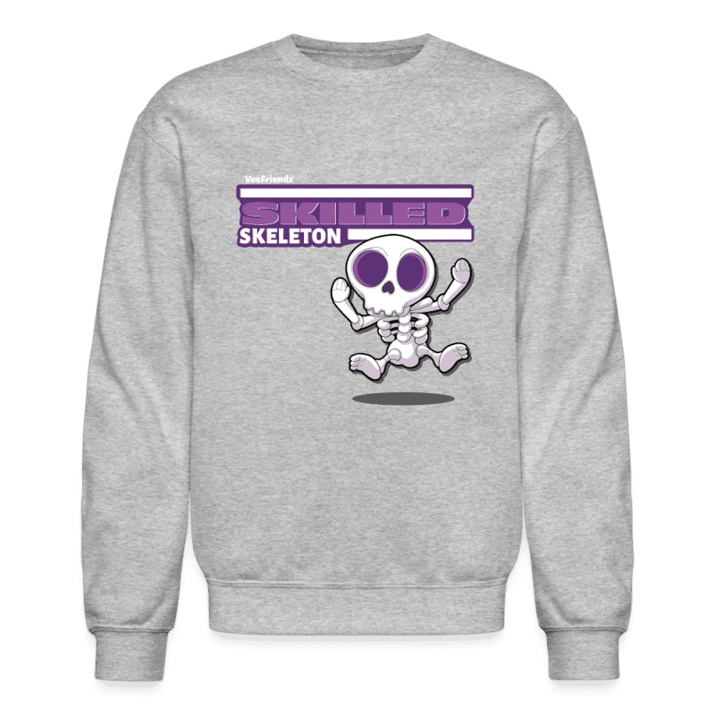 Skilled Skeleton Character Comfort Adult Crewneck Sweatshirt - heather gray